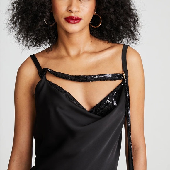 HALSTON NOMI GOWN IN SATIN & SEQUIN - Picture 6 of 11